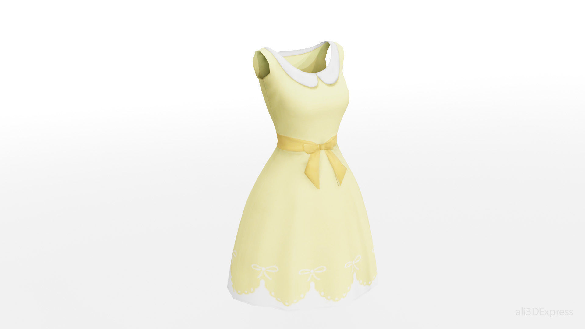 Spring summer female Maxi dress Collection 3D model_4