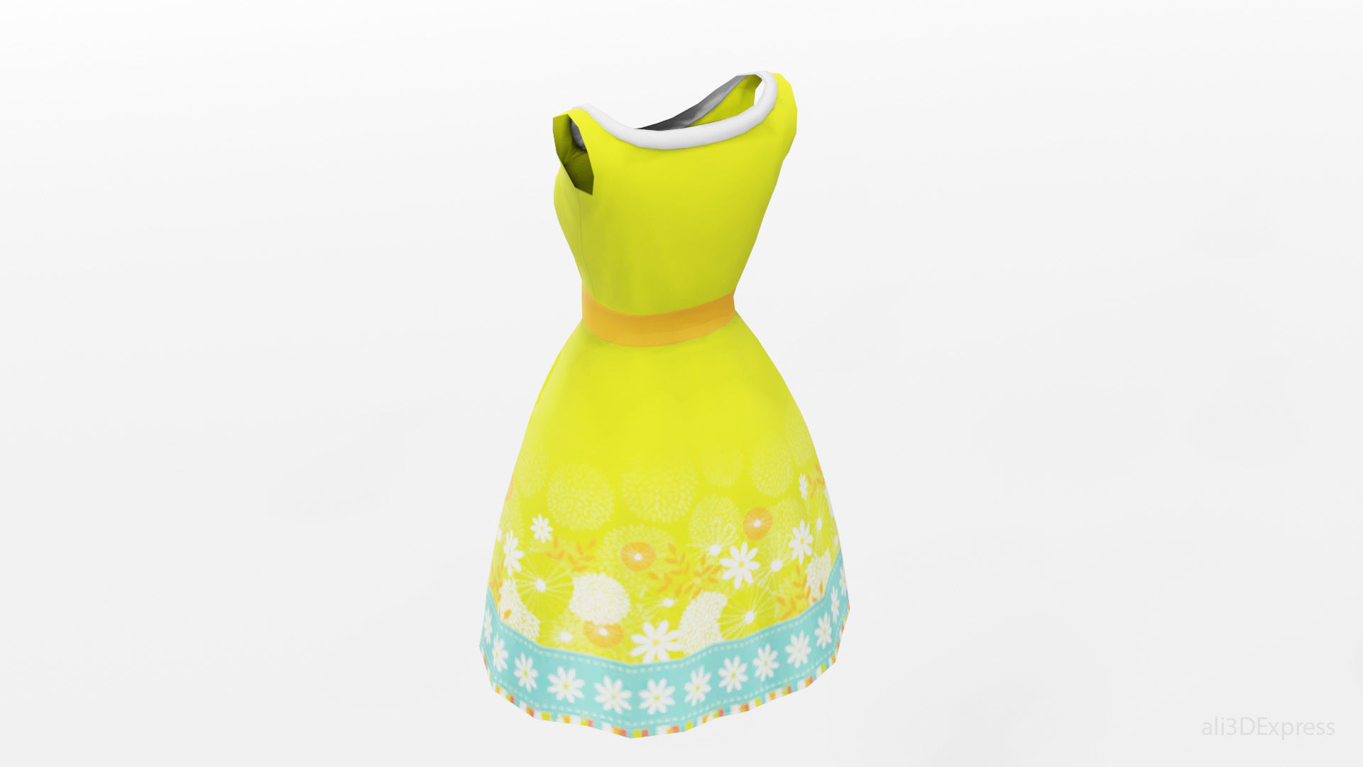Spring summer female Maxi dress Collection 3D model_9