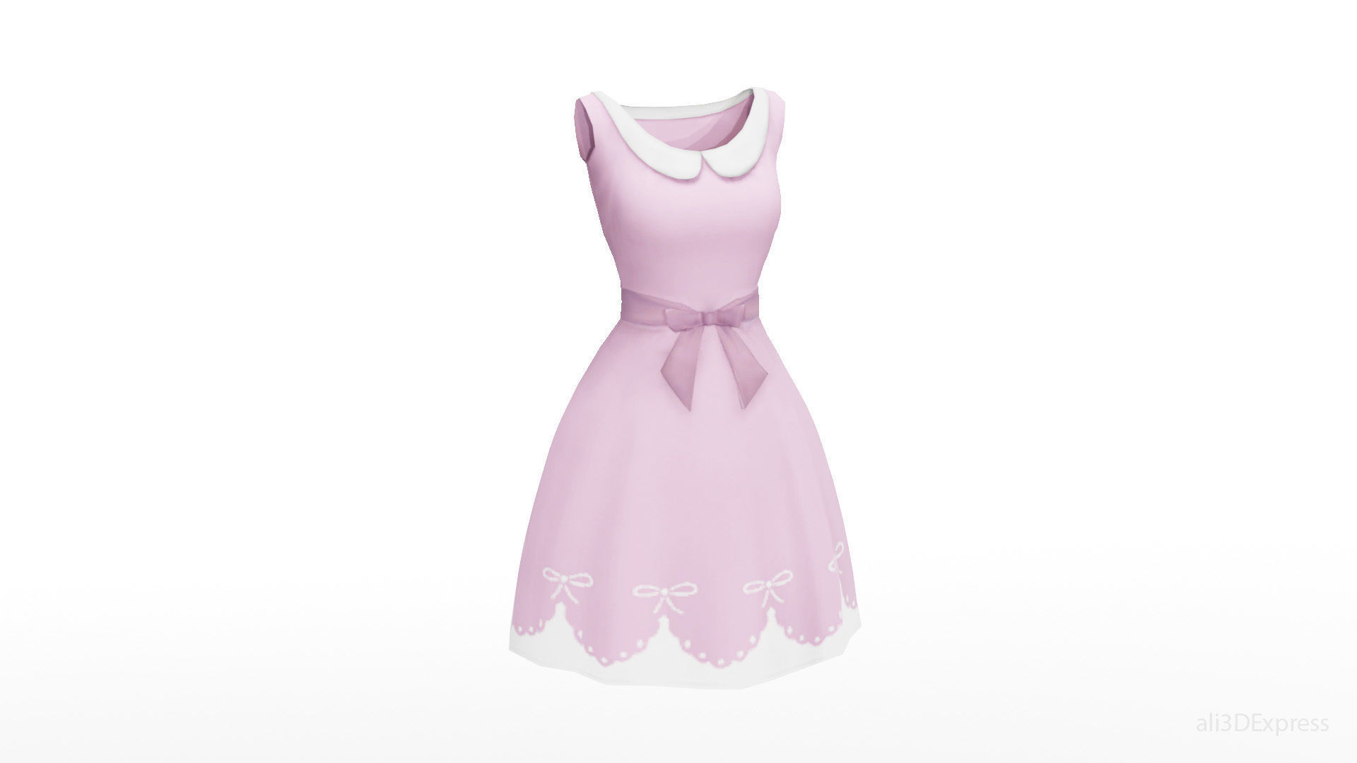 Spring summer female Maxi dress Collection 3D model_8