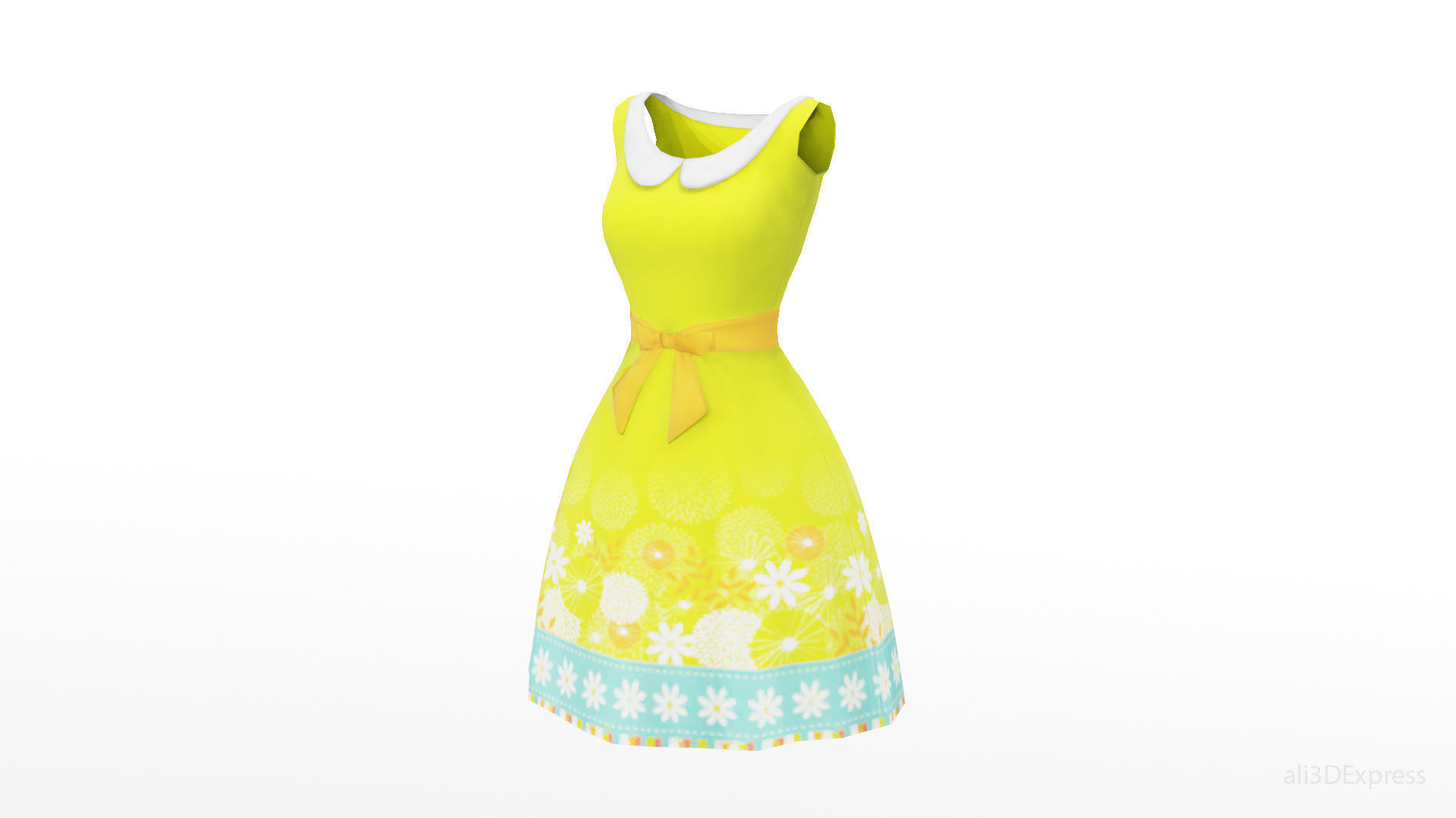 Spring summer female Maxi dress Collection 3D model_6