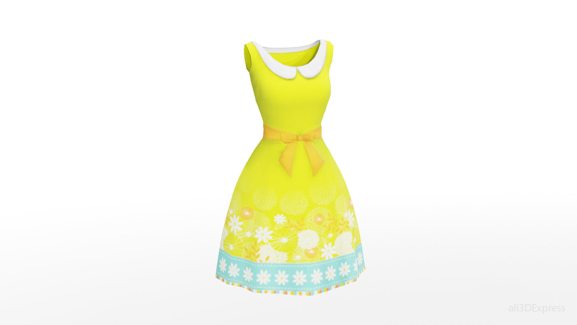 Spring summer female Maxi dress Collection 3D model_5