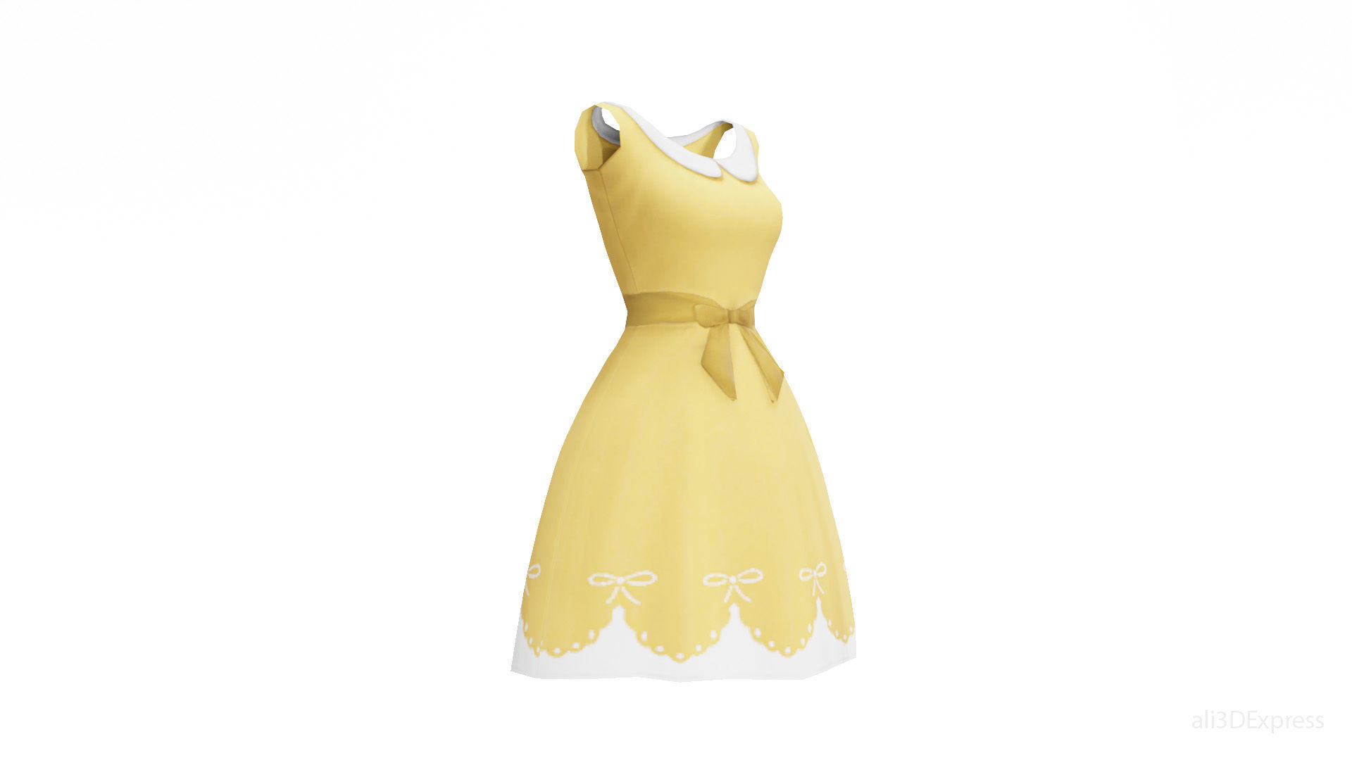 Spring summer female Maxi dress Collection 3D model_15