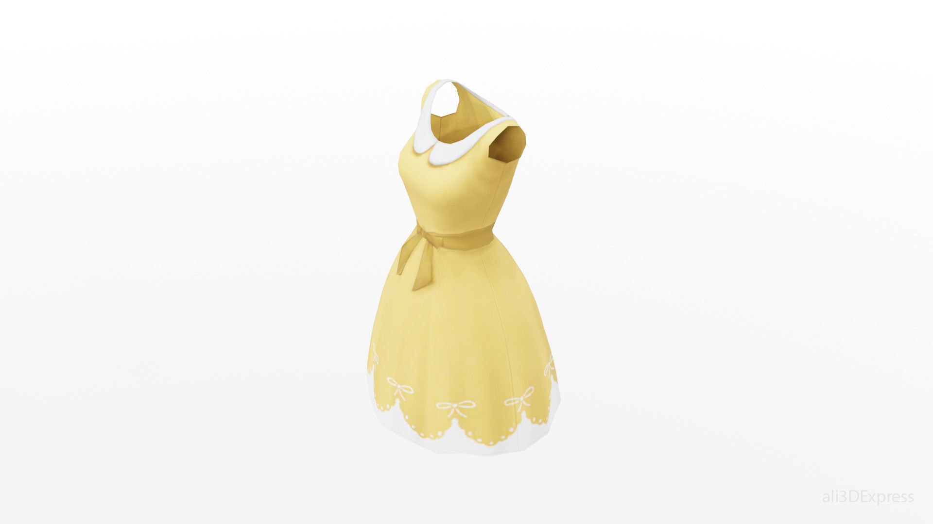 Spring summer female Maxi dress Collection 3D model_16