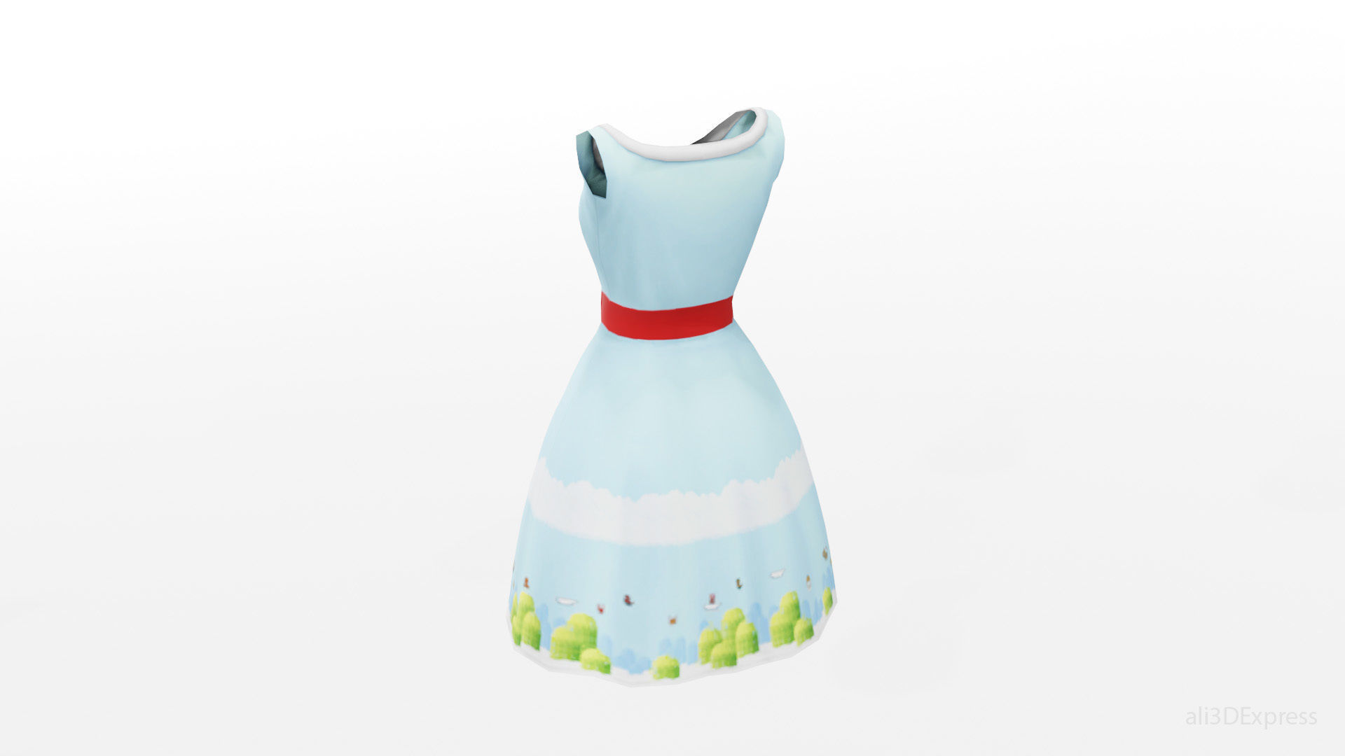 Spring summer female Maxi dress Collection 3D model_10