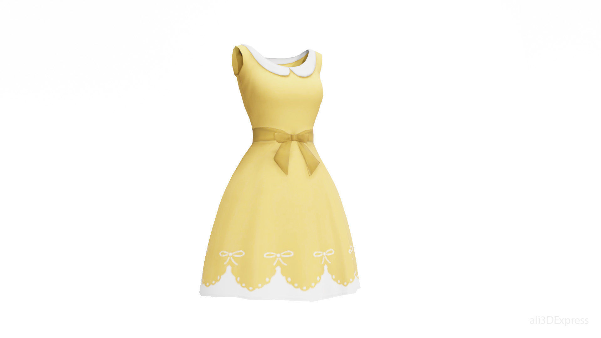 Spring summer female Maxi dress Collection 3D model_11