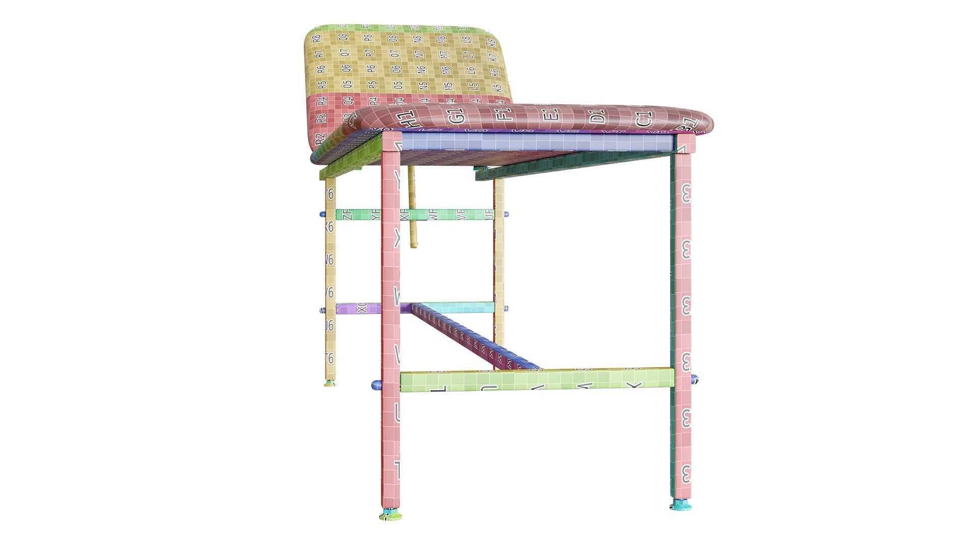 Medical Couch Low-poly 3D model_16