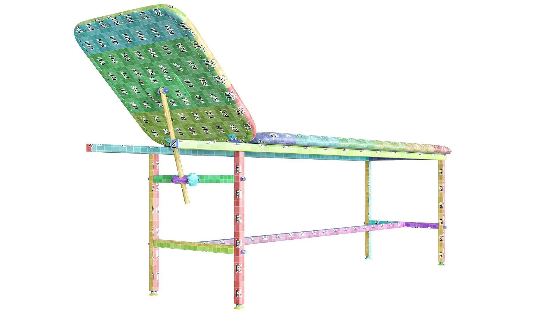 Medical Couch Low-poly 3D model_14