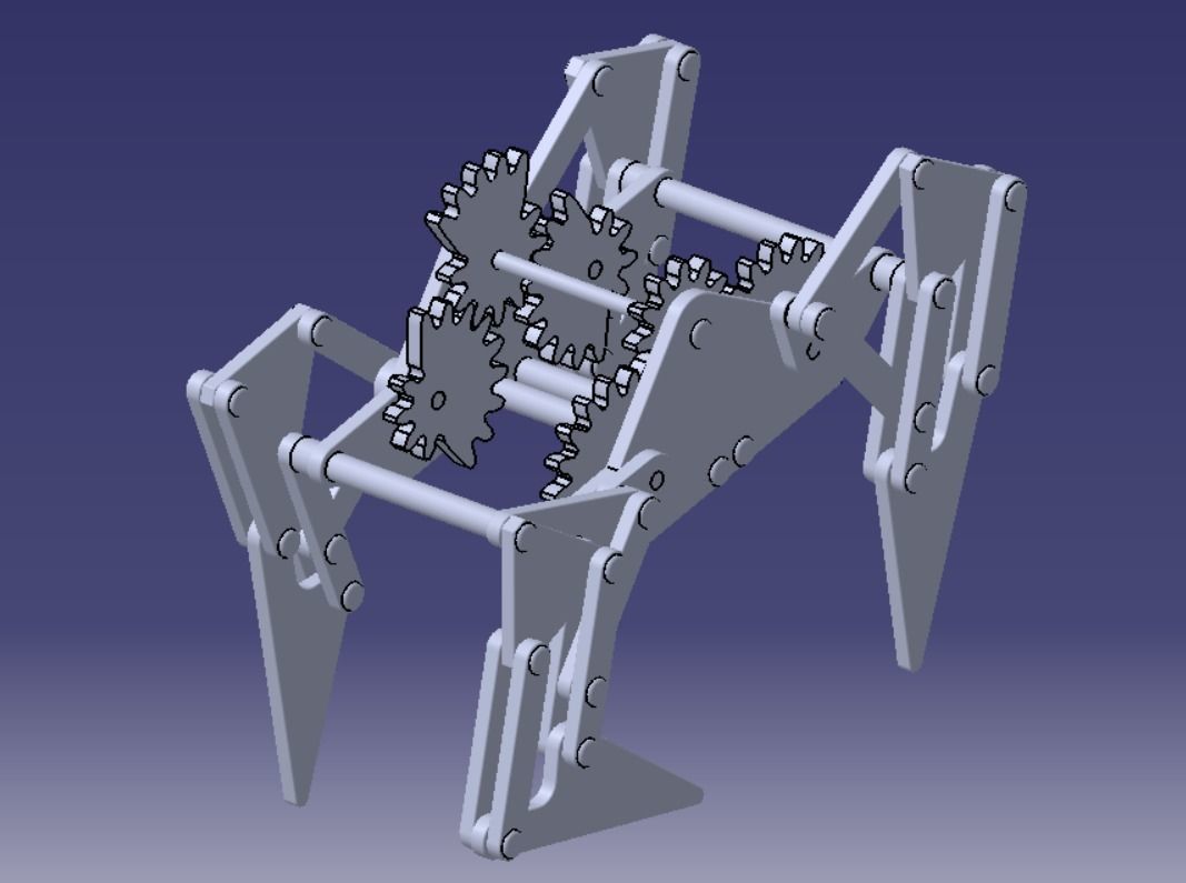 Four Legs Walking Machine 3D model_1