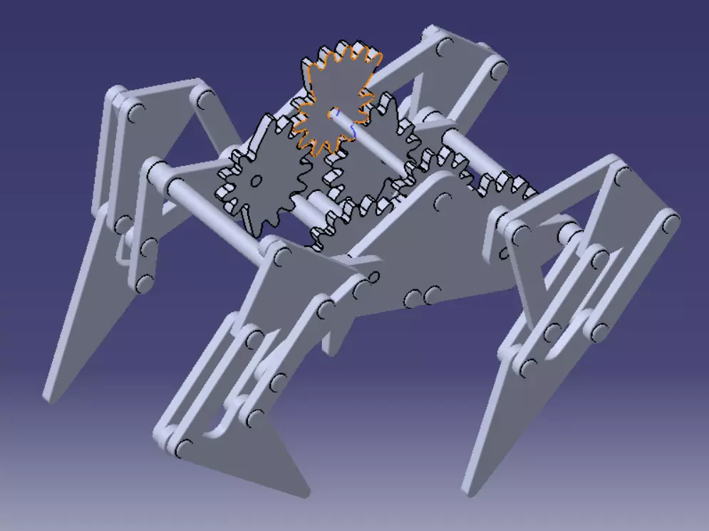 Four Legs Walking Machine 3D model_0