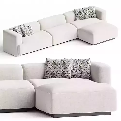 TERRAIN 4 PIECE L-SHAPED IVORY BOUCLE SECTIONAL SOFA