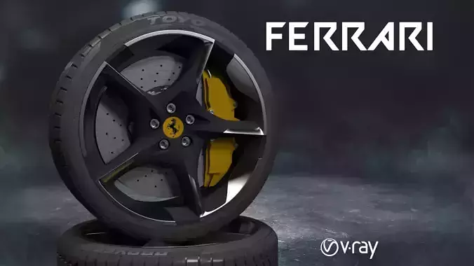 ferrari car tyre 3D model