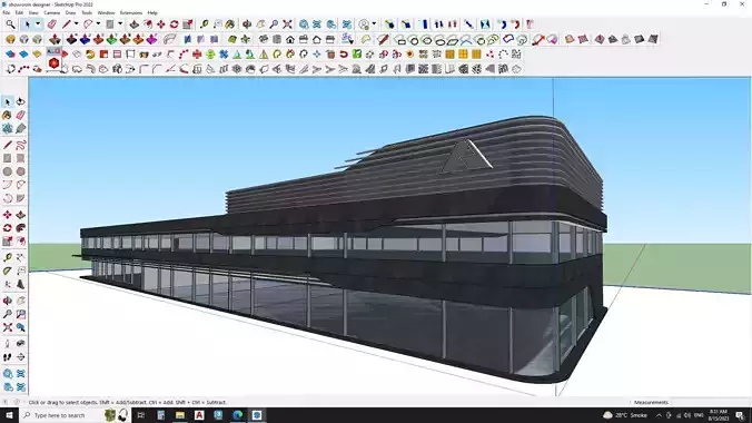 showroom designer office building 3D model
