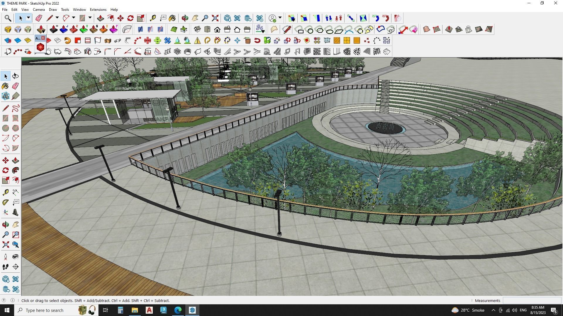 SketchUp landscape park 3D model_9
