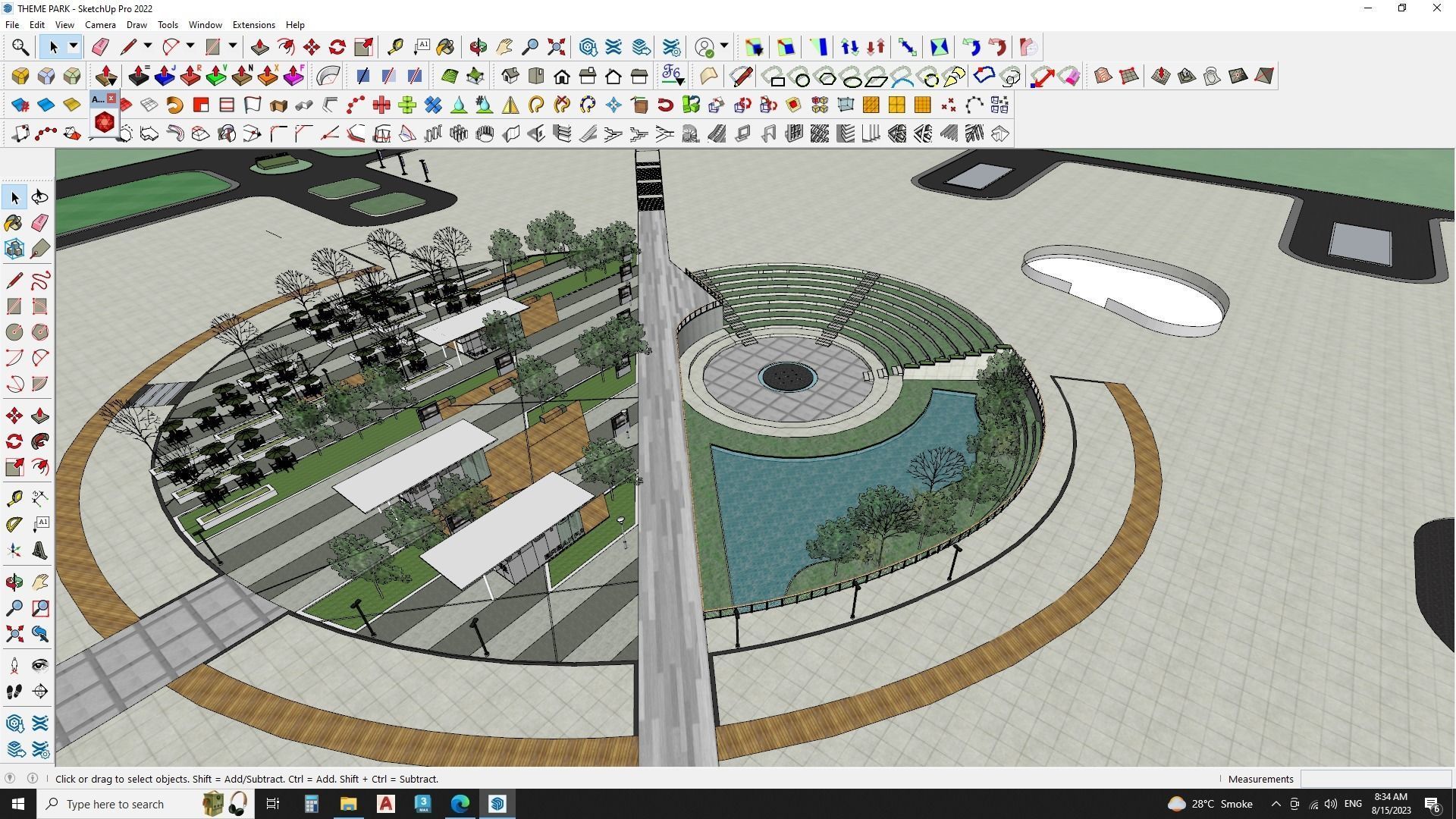 SketchUp landscape park 3D model_4