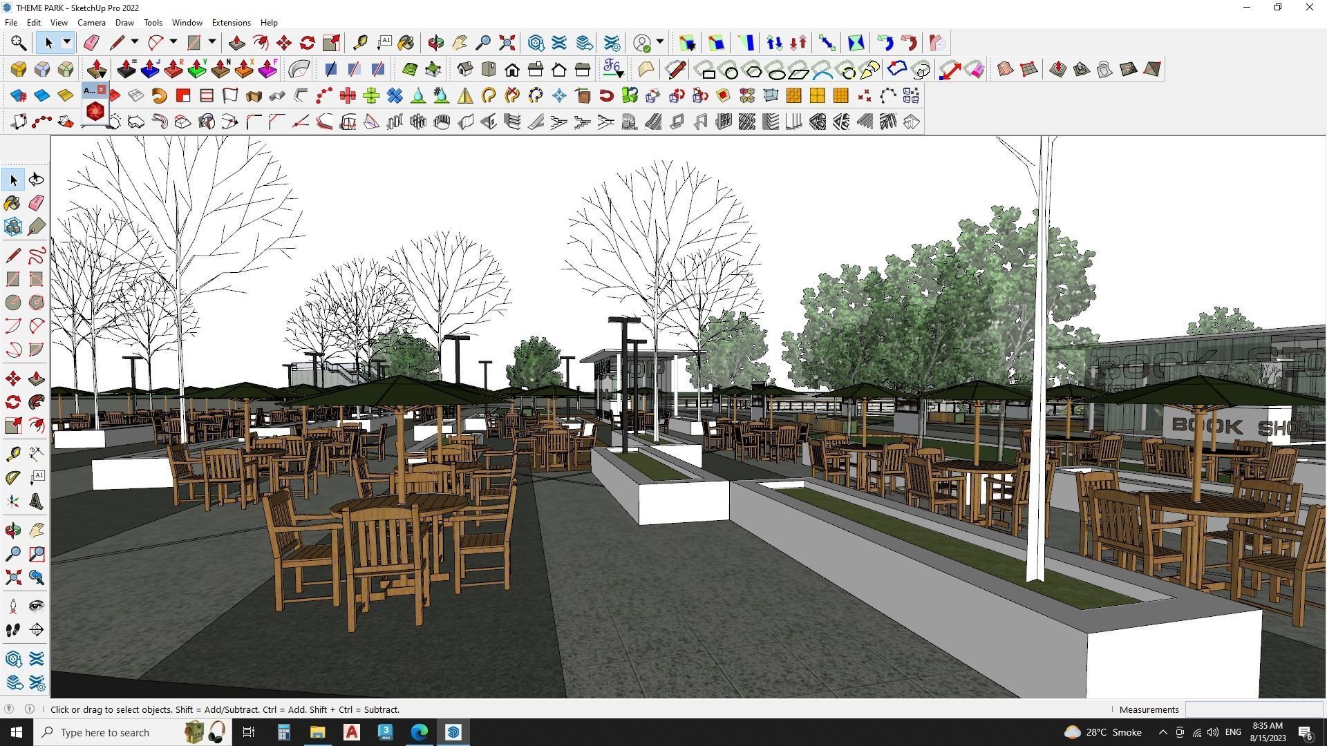 SketchUp landscape park 3D model_11