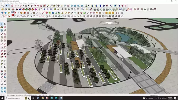 SketchUp landscape park 3D model