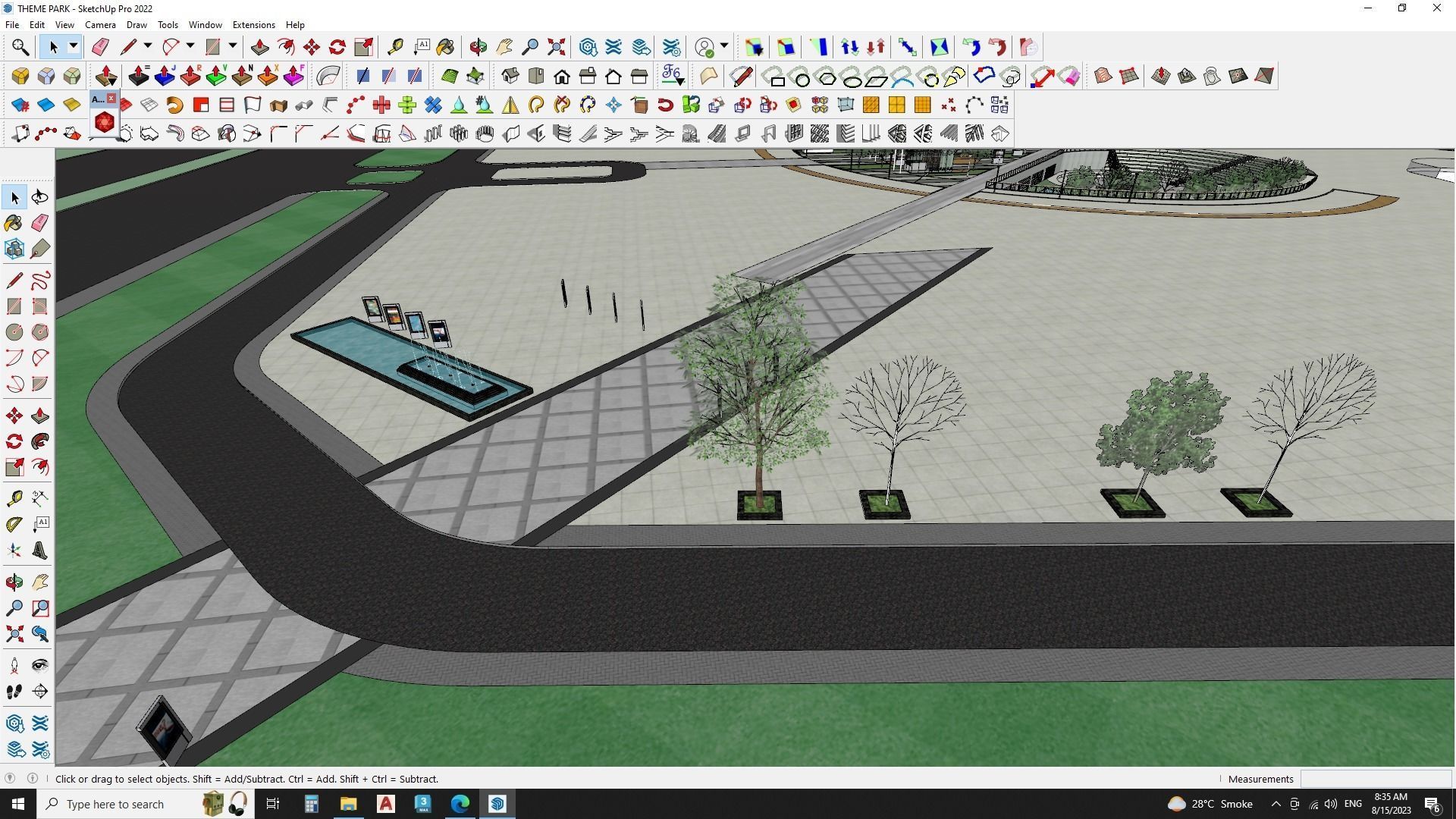 SketchUp landscape park 3D model_8