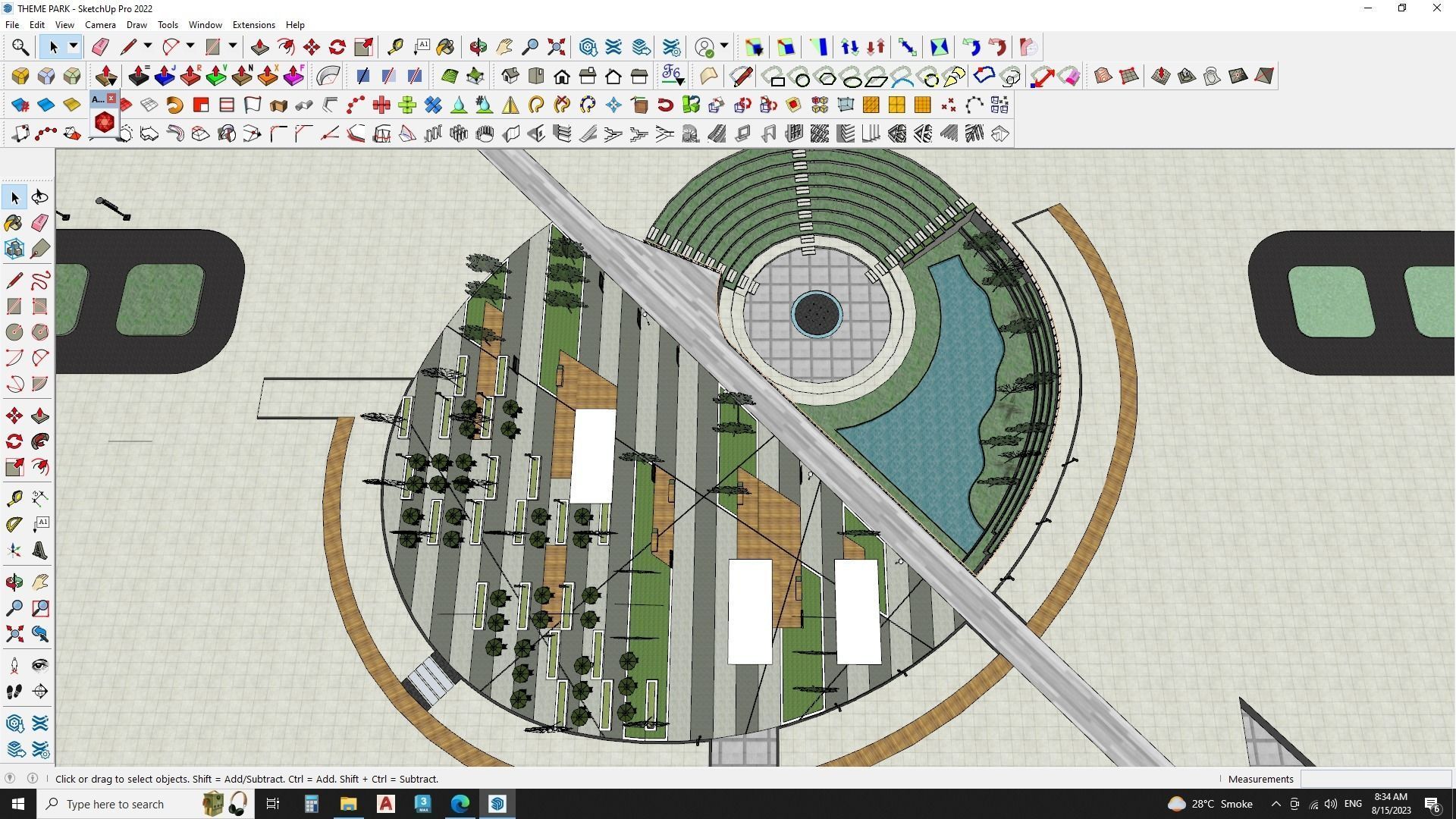 SketchUp landscape park 3D model_6