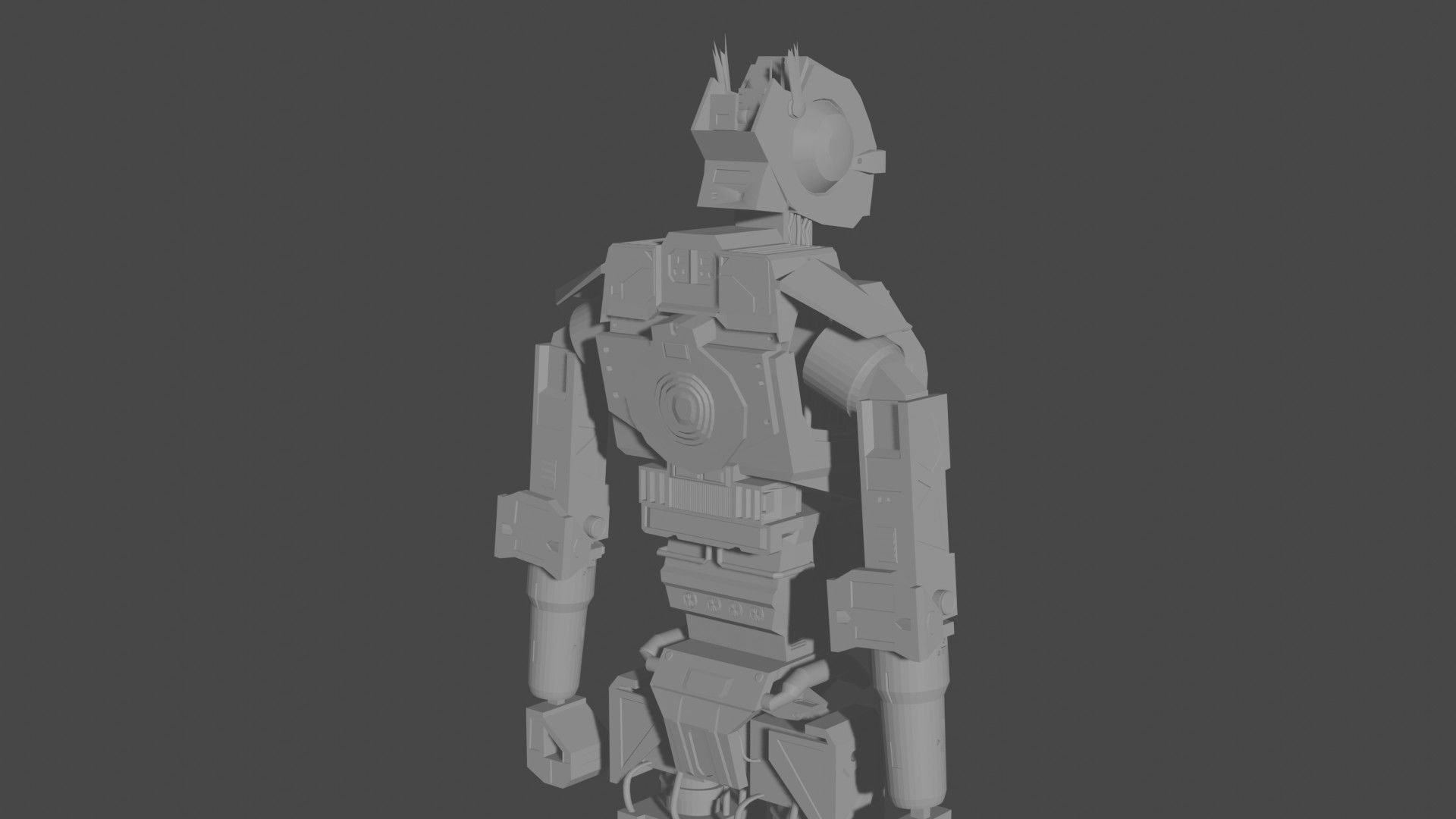 Robot Low-poly 3D model_3
