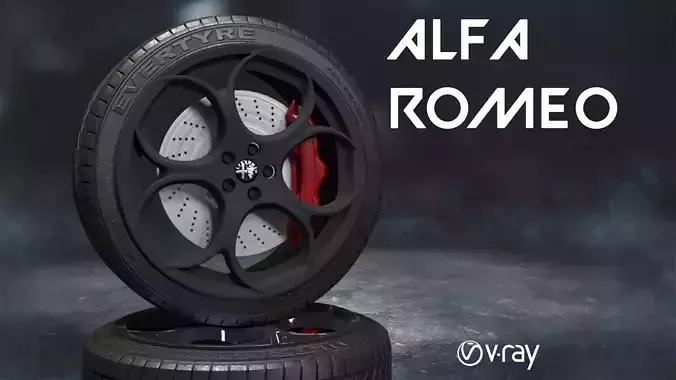 alfaromeo car tyre 3D model