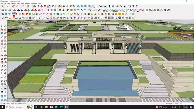 Gallery of Renovation gate house Landscape environment 3D model
