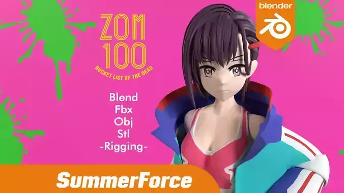 Shizuka Mikazuki - Zom 100 3D model