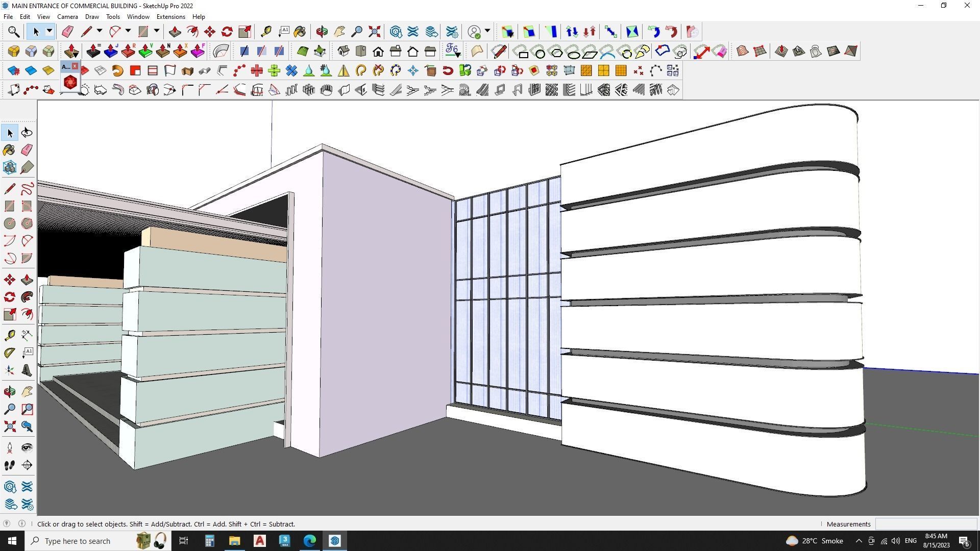Sketchup hotel entrance 3D model_3