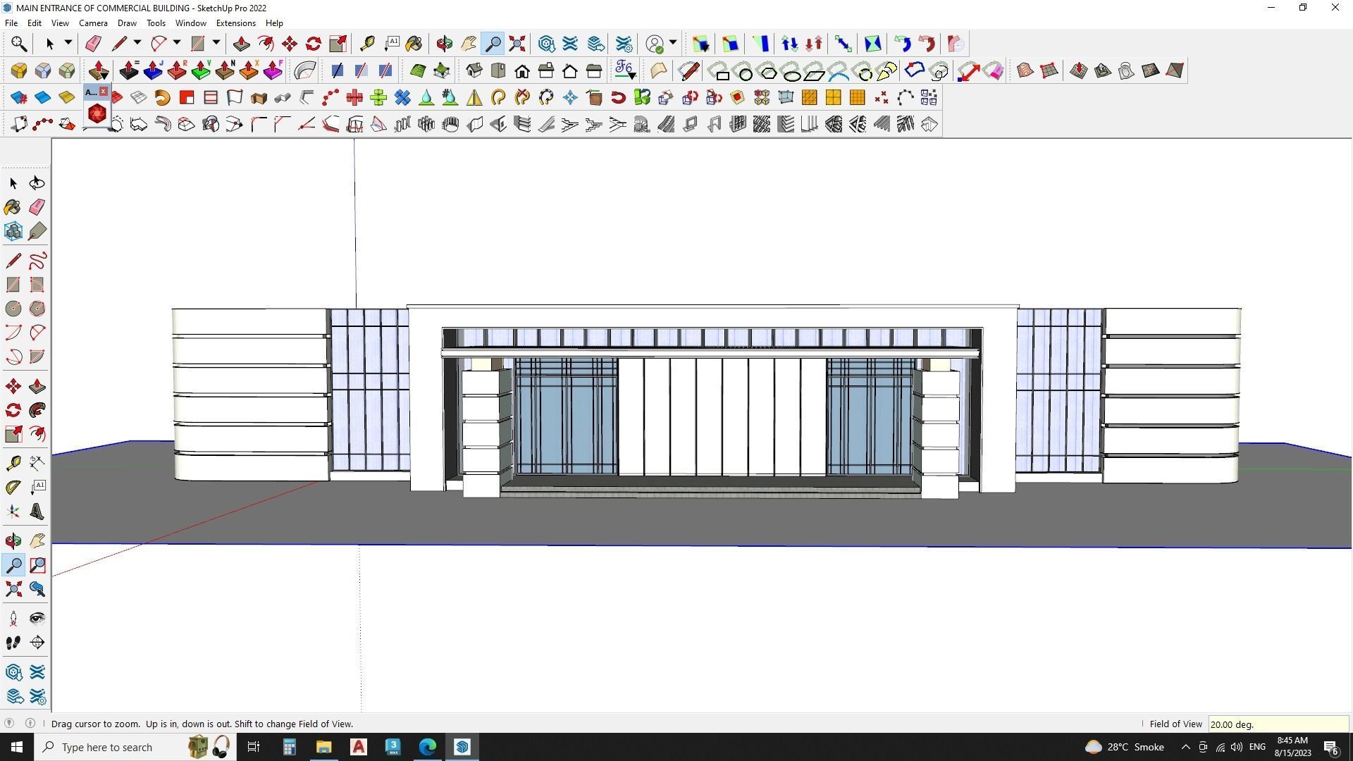 Sketchup hotel entrance 3D model_4