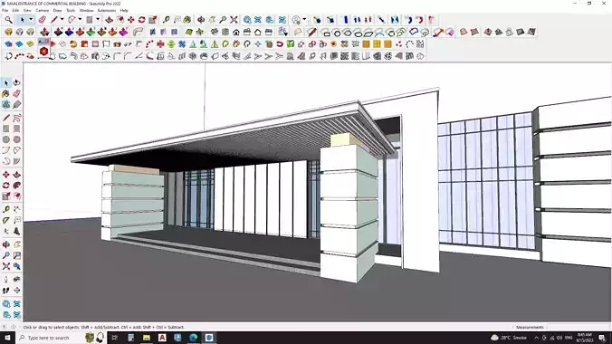 Sketchup hotel entrance 3D model