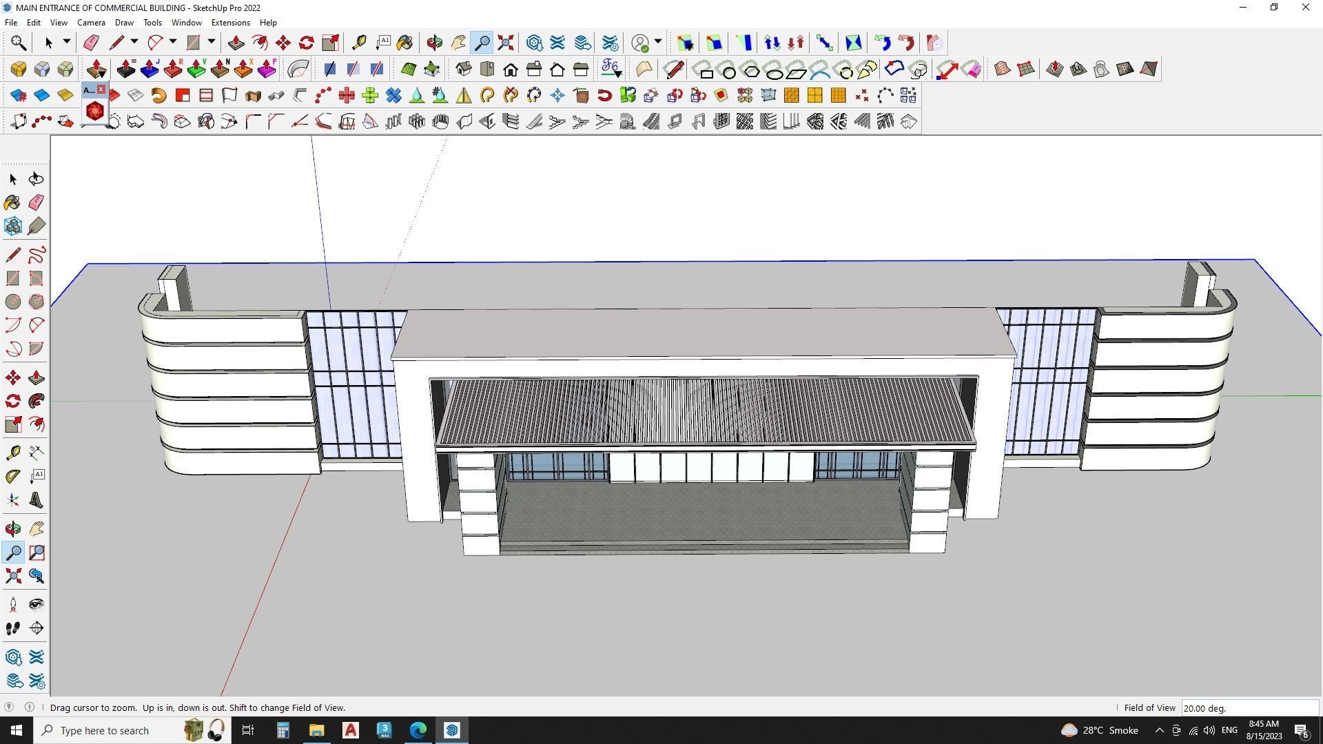 Sketchup hotel entrance 3D model_1
