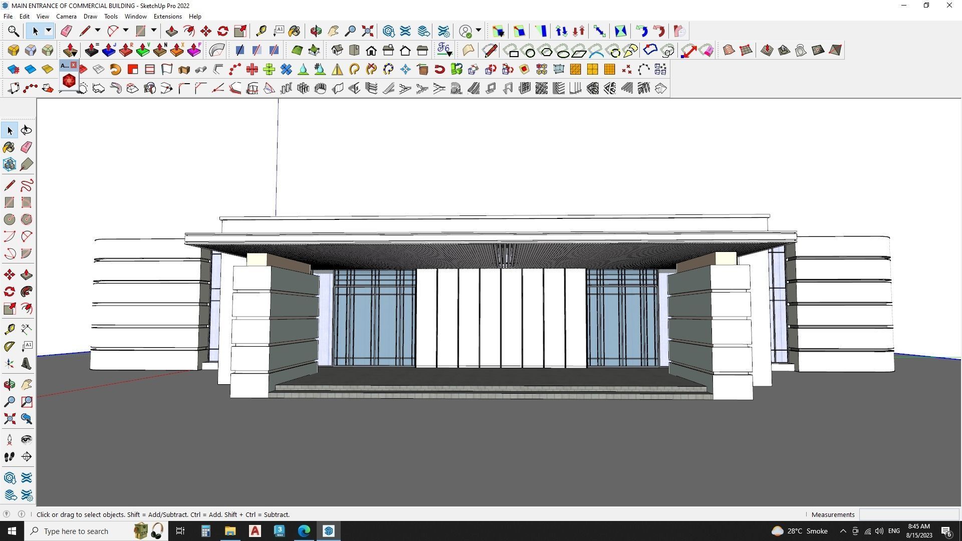 Sketchup hotel entrance 3D model_2