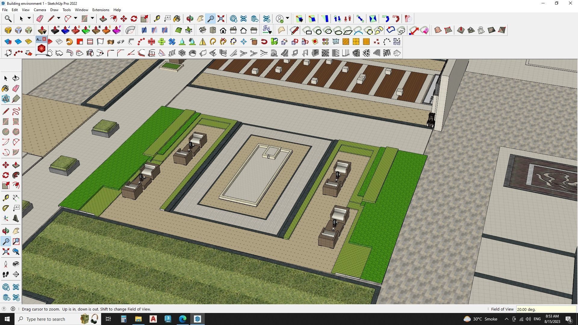 Sketchup shopping mall landscape 3d model 3D model_4