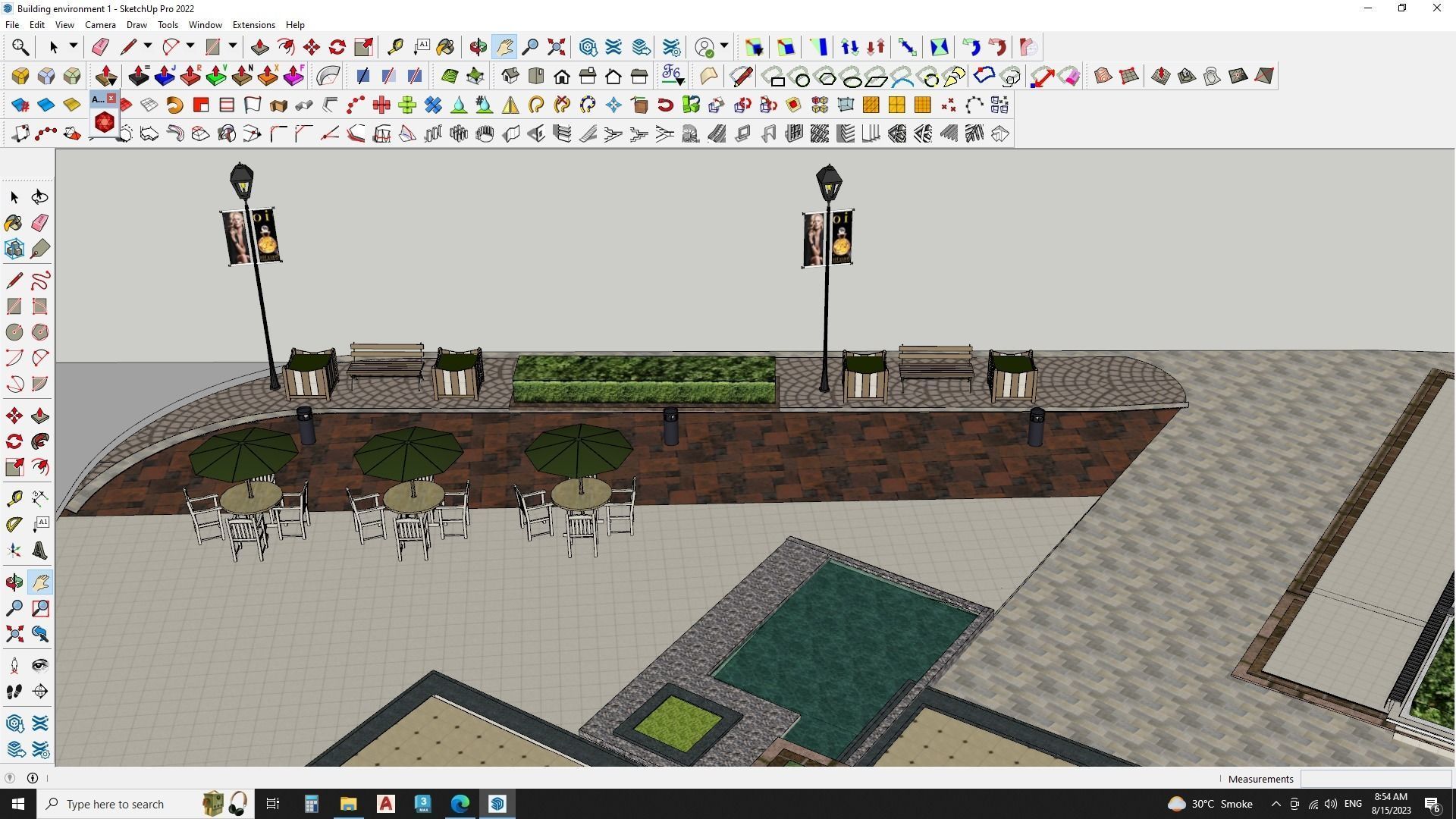 Sketchup shopping mall landscape 3d model 3D model_10