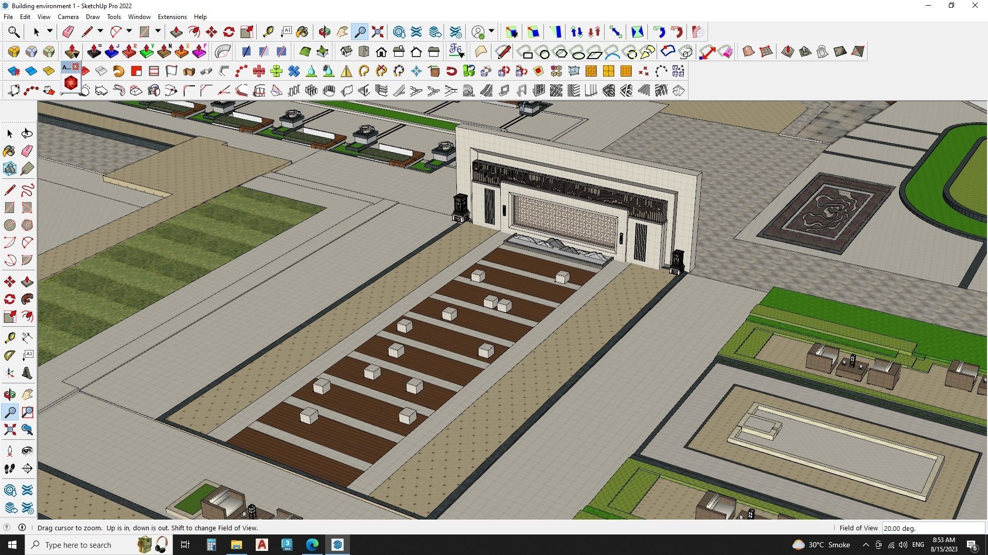 Sketchup shopping mall landscape 3d model 3D model_5