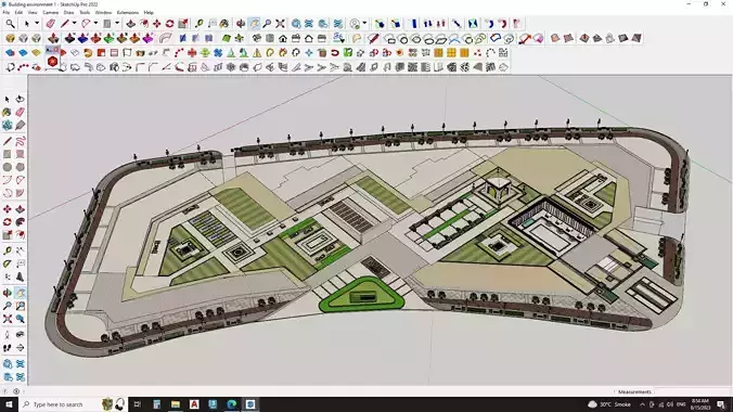 Sketchup shopping mall landscape 3d model