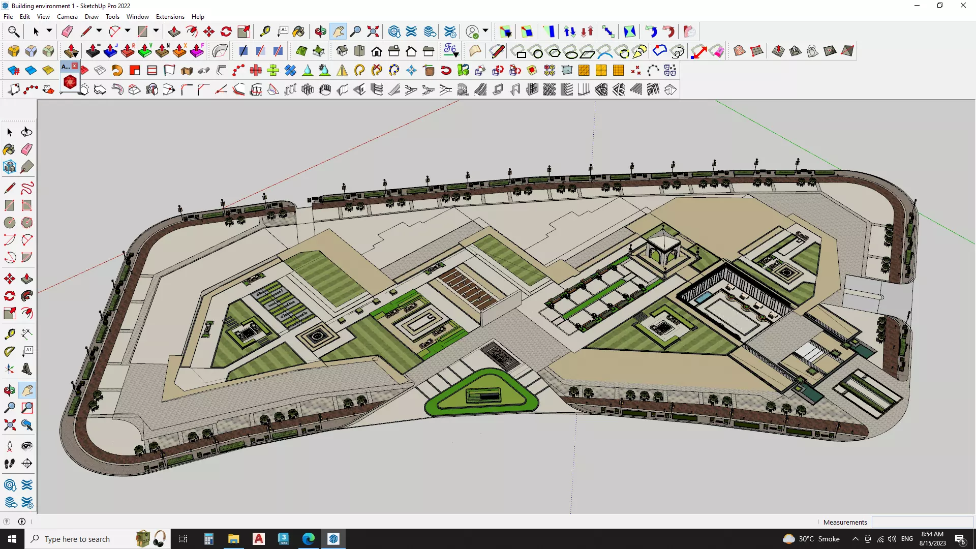 Sketchup shopping mall landscape 3d model 3D model_0