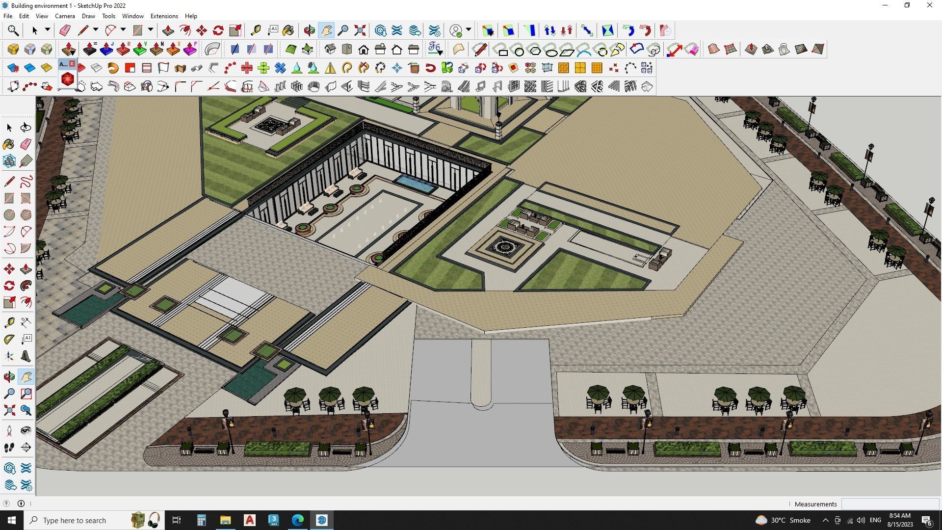 Sketchup shopping mall landscape 3d model 3D model_1