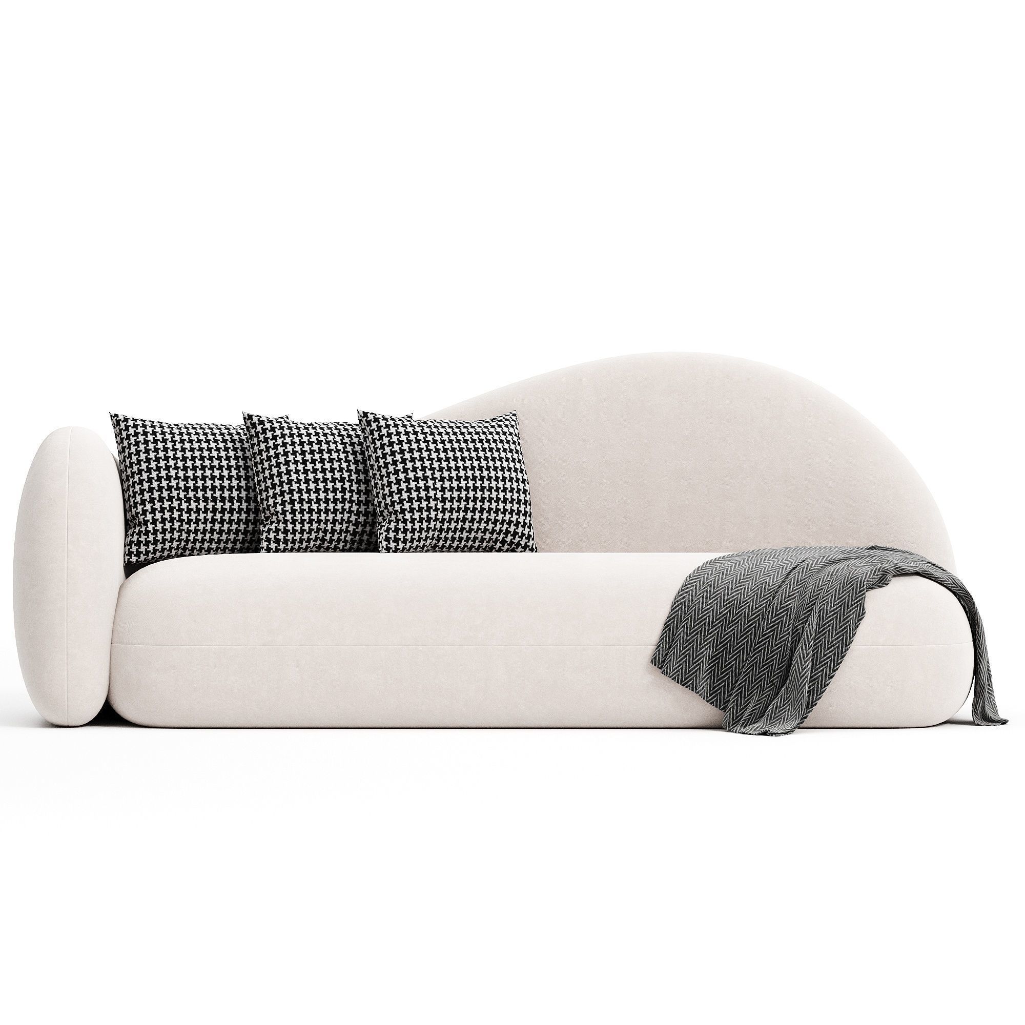 Scandinavian simple curved sofa 3D model_4
