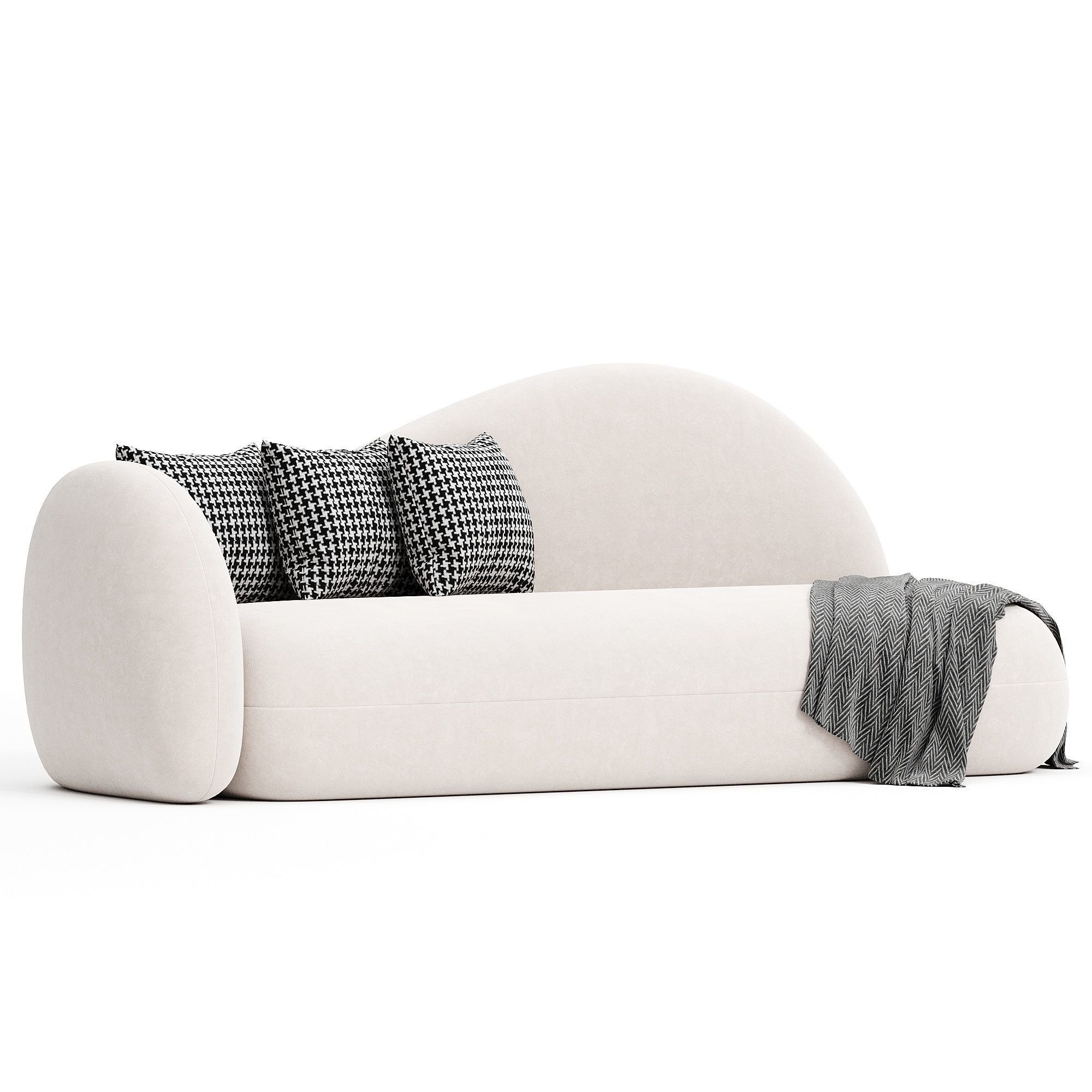 Scandinavian simple curved sofa 3D model_3