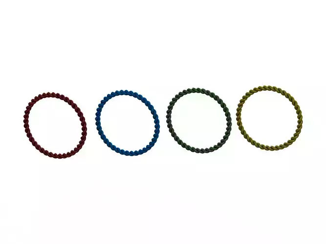 Silicone Braided Wristband 3D print model