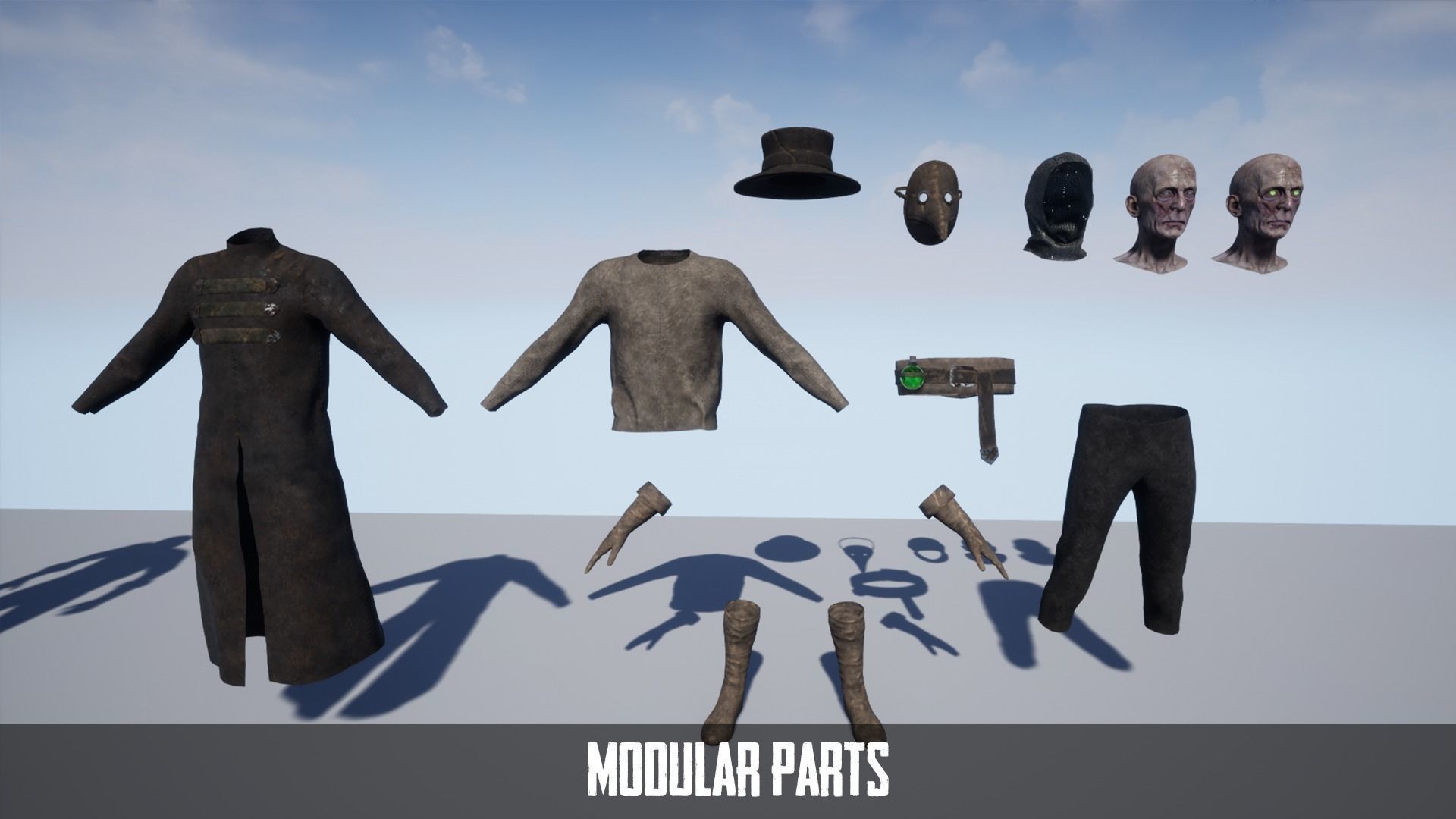 Plague Doctor Game Ready Low-poly 3D model_10