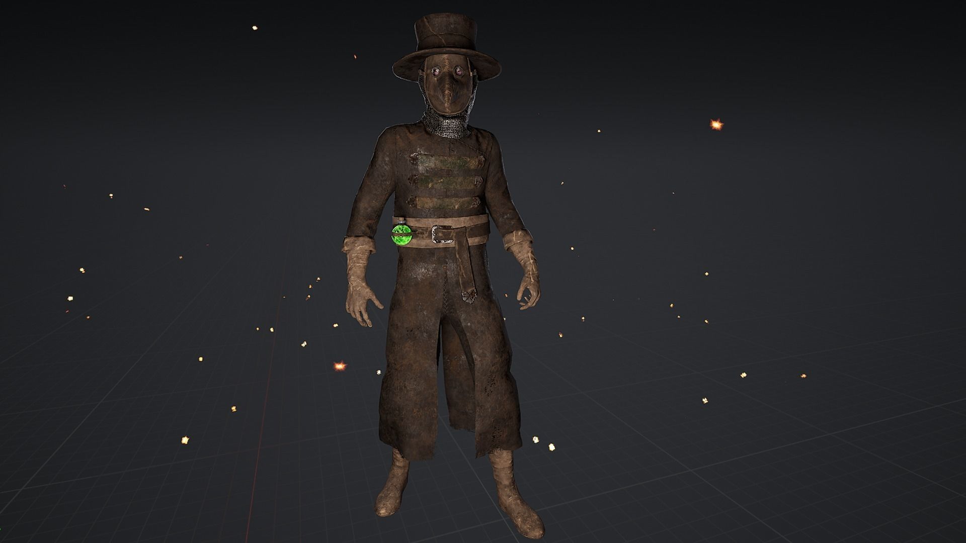 Plague Doctor Game Ready Low-poly 3D model_3