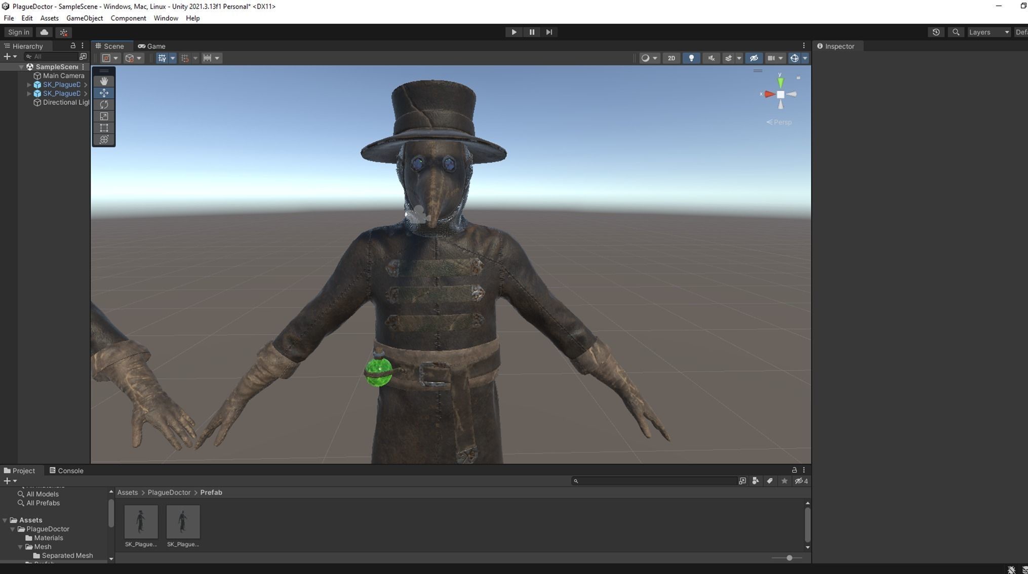 Plague Doctor Game Ready Low-poly 3D model_12
