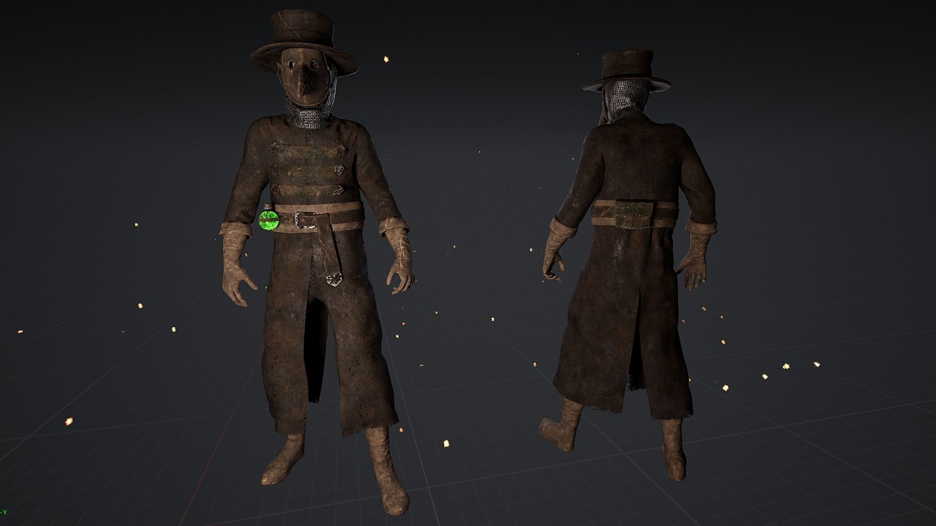 Plague Doctor Game Ready Low-poly 3D model_6