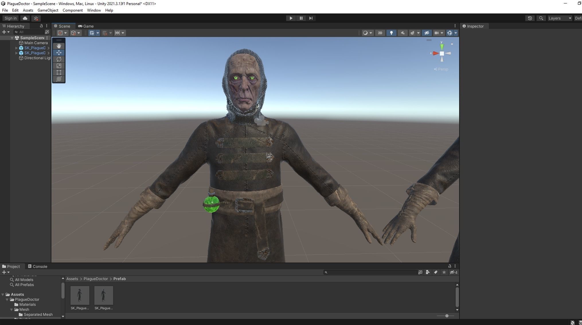 Plague Doctor Game Ready Low-poly 3D model_11