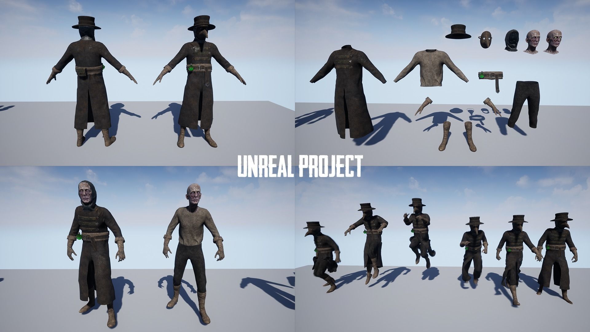 Plague Doctor Game Ready Low-poly 3D model_9