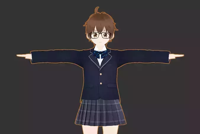 Schoolgirl Free low-poly 3D model