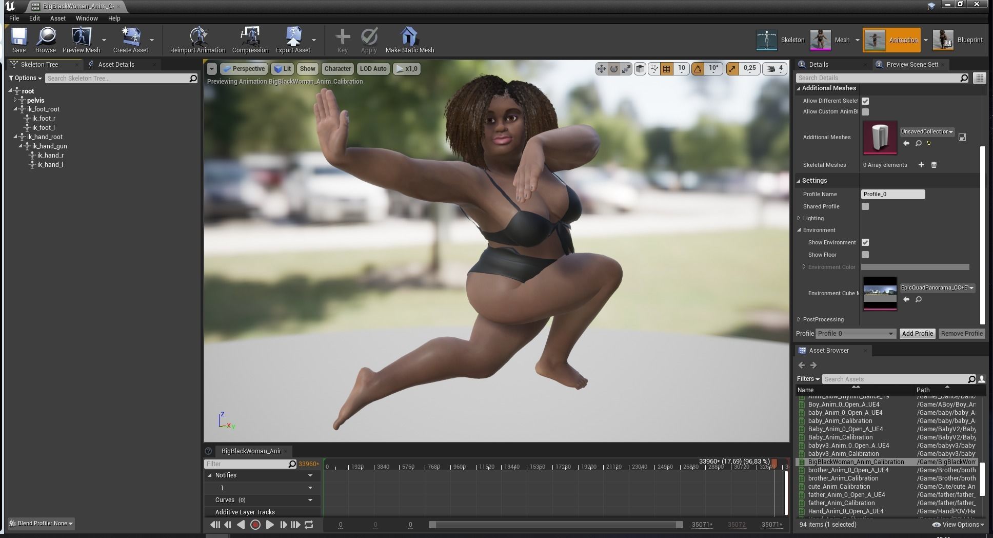 Plus sized Cartoon African Female Low-poly 3D model_25