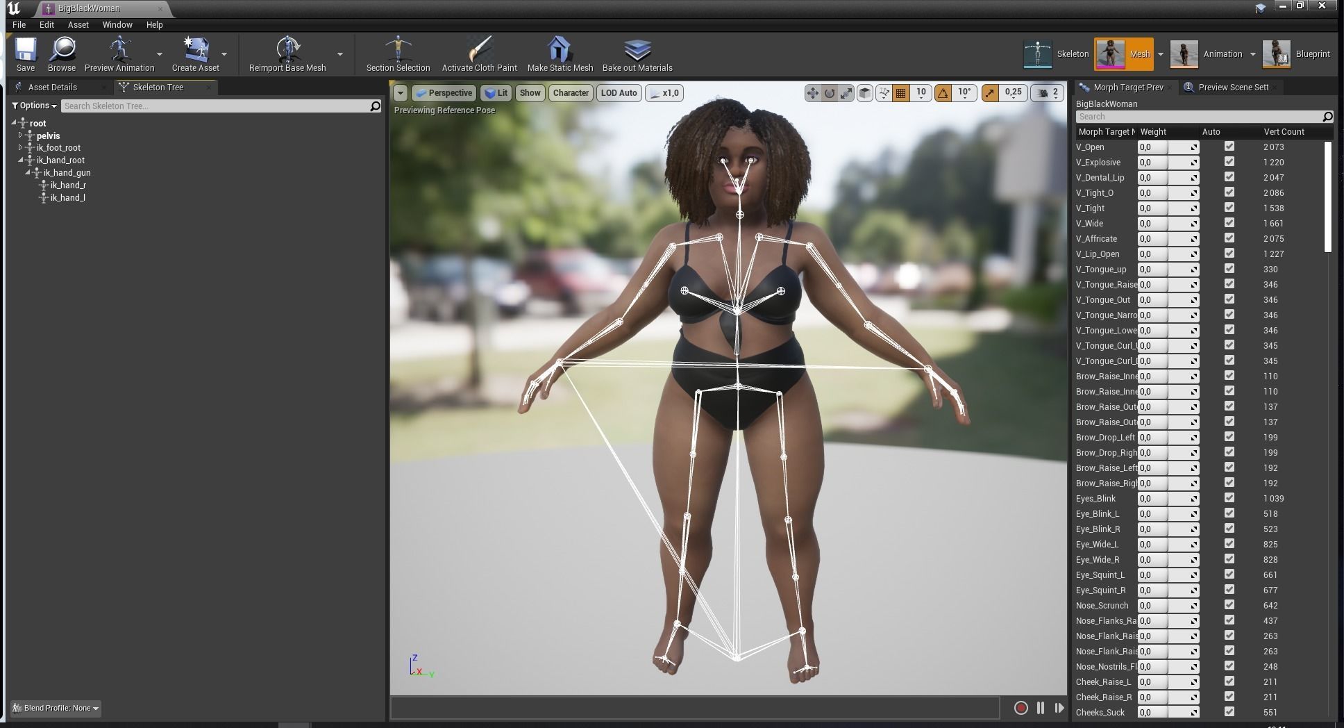 Plus sized Cartoon African Female Low-poly 3D model_24