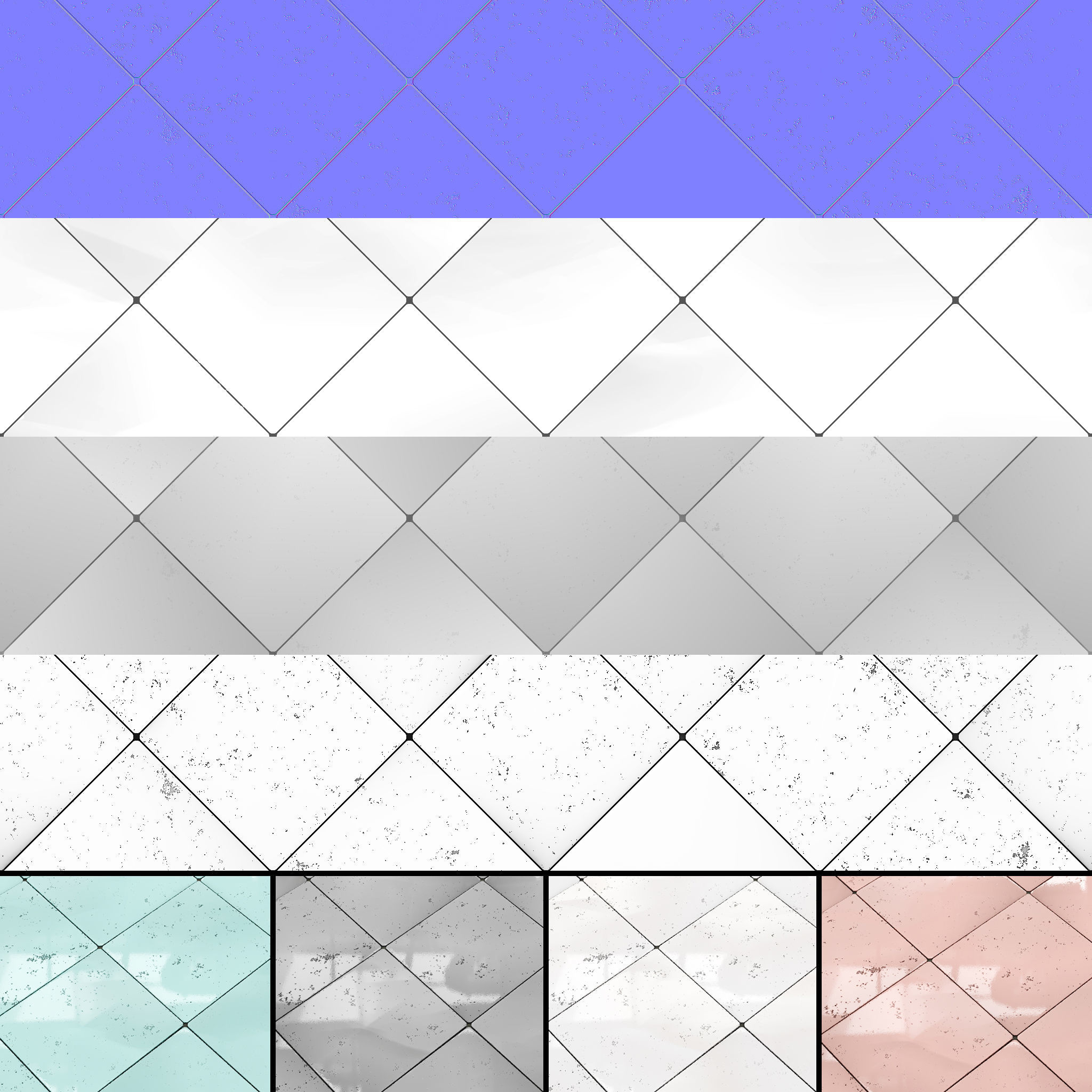 Ceramic Tiles - damaged Texture_4